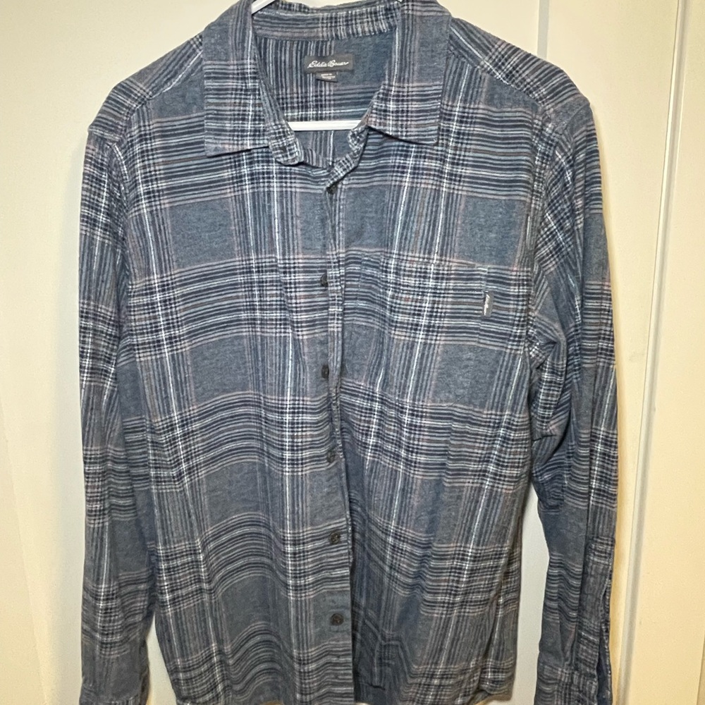 Eddie Bauer Blue and Red Plaid Shirt